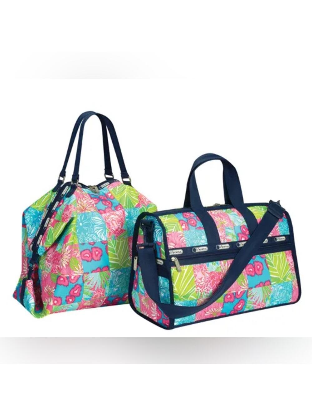 LeSportSac x Lilly Pulitzer Weekender Duffle Bag in Purrrfect Patch - Picture 1 of 15